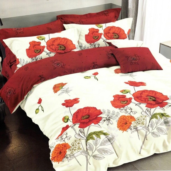 Lenjerie De Pat Talia 0124 2 Persoane Microfibra Multicolor 4 Piese D