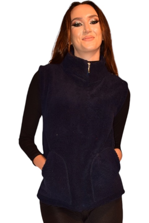 Vesta polar, StarFashion, cu buzunare si fermoar, bleumarin, XL