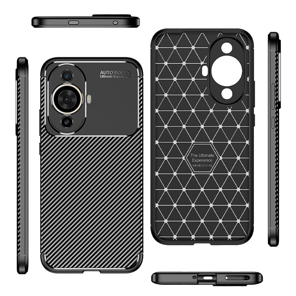 Husa pentru Huawei nova 11 / nova 12s, Techsuit CarbonFiber, Black
