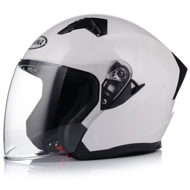 Casca moto semi-integrala, culoare alb, marime L, Model JK528