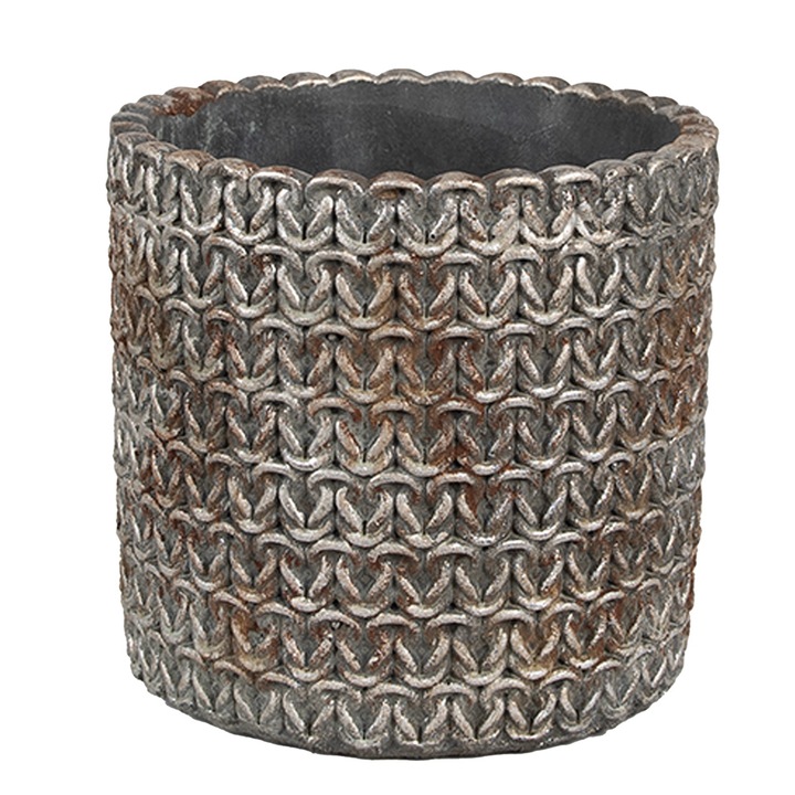 Ghiveci flori piatra gri 11x12 cm