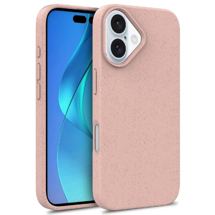Carcasa biodegradabila Wheat MagSafe compatibila cu iPhone 16 Pro Pink