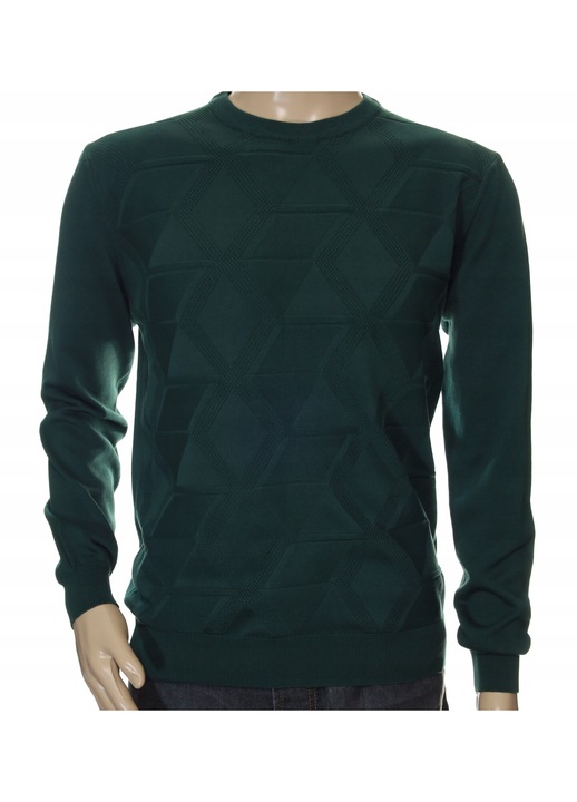 Klasszikus elegáns pulóver, Strokers, Pamut, Navy zöld