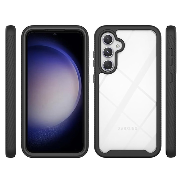 Husa compatibila cu Samsung Galaxy S24 + Folie, RAO Urban, Defense360 Pro, B24, Premium Lexgard, Pitch Black