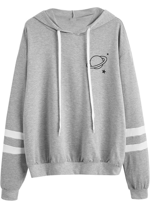 Cozevdnt planet mintás pulóver, pamut, szürke