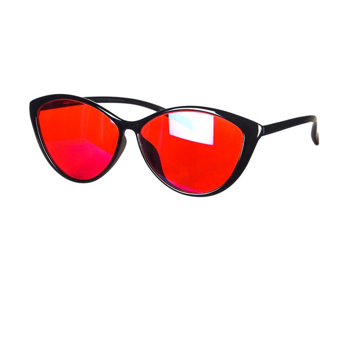 Ochelari de vedere, SHINU, lentile rosii, protectie calculator, pentru femei, dioptrie +0.00, rosii