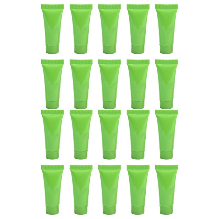 Set 20 recipiente pentru cosmetice, 5 ml, Verde