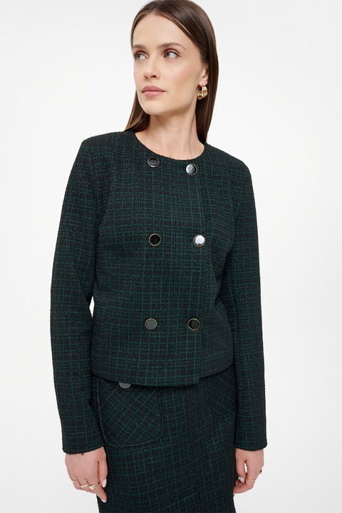 GreenPoint, Sacou in tuid cu doua randuri de nasturi, Verde