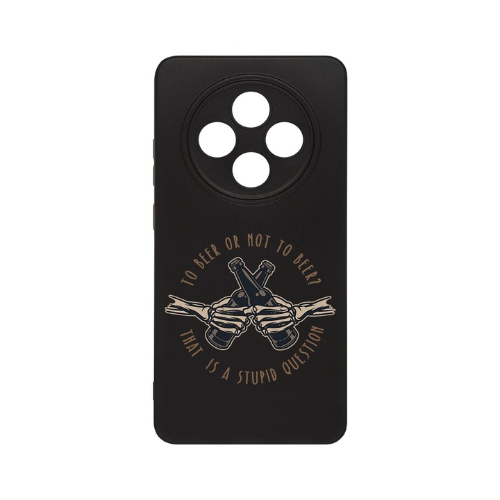 BestCase® Husa Slim SIlicon 0.8MM, Compatibila Cu OPPO Reno12 FS / Reno12 F, To Beer Or Not To Beer, Protectie Camera, Rezistenta la uzura, c-B 1025