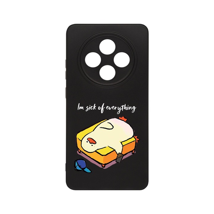 BestCase® Husa Slim SIlicon 0.8MM, Compatibila Cu OPPO Reno12 FS / Reno12 F, I'm Sick Of Everything, Protectie Camera, Rezistenta la uzura, c-B 999