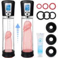 Pompa electrica de vid pentru marirea penisului barbati, EXCITAT®, 4 niveluri de forta de aspiratie, Exercitii pentru Intarirea Penisului, reincarcabila USB, dispozitiv de presiune a aerului, negru
