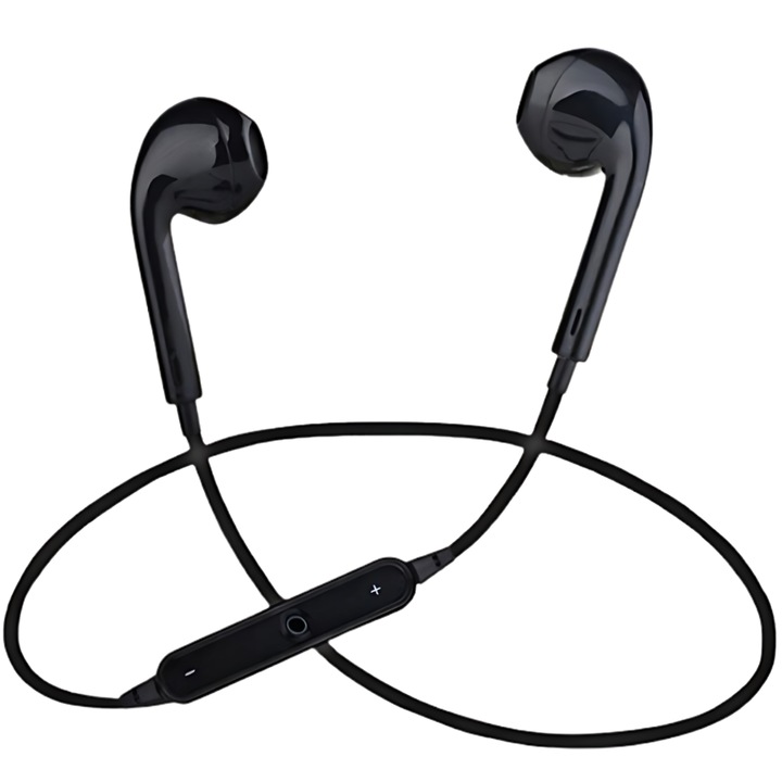 Casti Bluetooth sport, SDEPOT®, CoverON, rezistente la transpiratie, cu microfon, negru