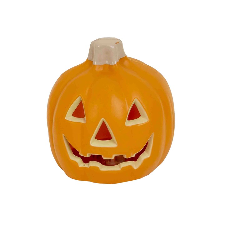 Dovleac decorativ din plastic cu led pentru Halloween, 13 cm, B.S.P. / SL1149