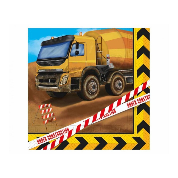 Комплект от 20 салфетки Construction party 33 x 33 см