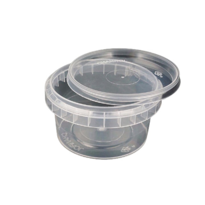 Galeata de plastic 250ml pentru miere capac transparent