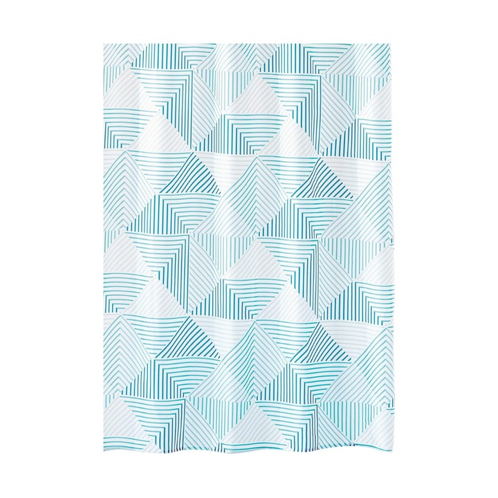 Cortina de dus din poliester mDesign, pentru dus si cada, rezistenta la apa, 183 x 183 cm, albastru