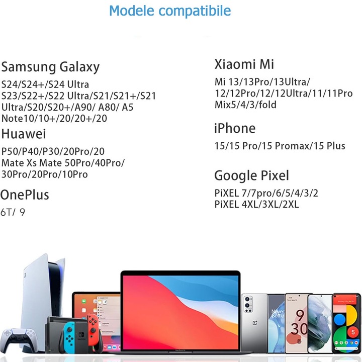 Telefon fejhallgató, USB-C, TYPE-C, Samsung/Huawei/Xiaomi/iPad, iPhone, Honor, Beépített mikrofon, Fehér