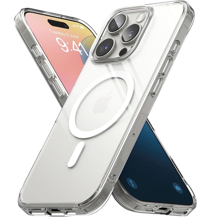Husa de protectie, MagSafe, Compatibil cu iPhone 16 Pro Max, Transparent