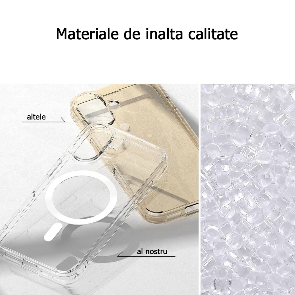 Husa de protectie, MagSafe, Compatibil cu iPhone 16 Plus, Transparent
