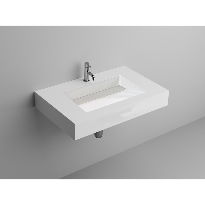 Lavoar alb, Amelia din marmura compozit 80 X 46 X 12 CM