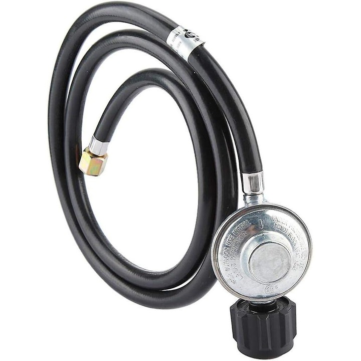 Furtun adaptor pentru propan cu regulator de presiune 3/8", 5/8", Lungime1, 5m, Negru