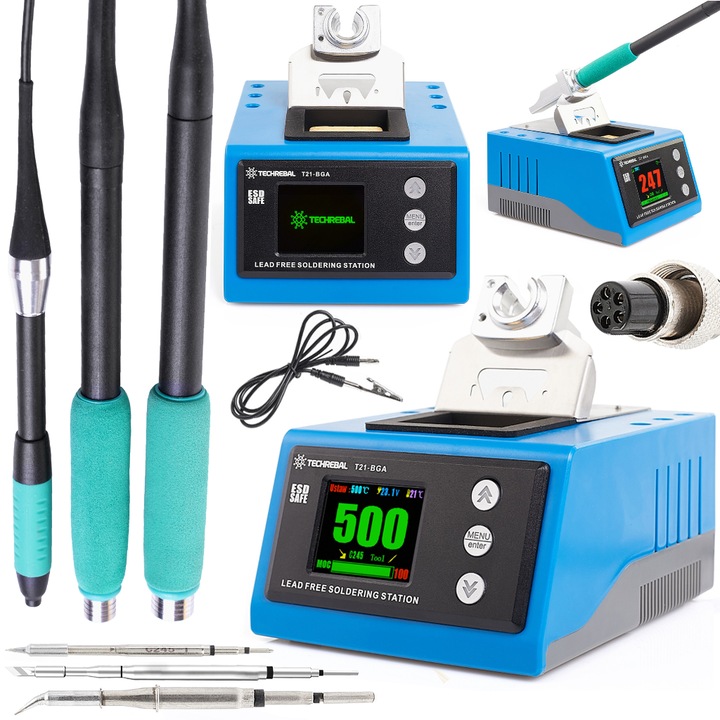 Statie de lipit, TECHREBAL T21-BGA 180W, T245, C210, C115, 100-500°C, 116x144x68mm