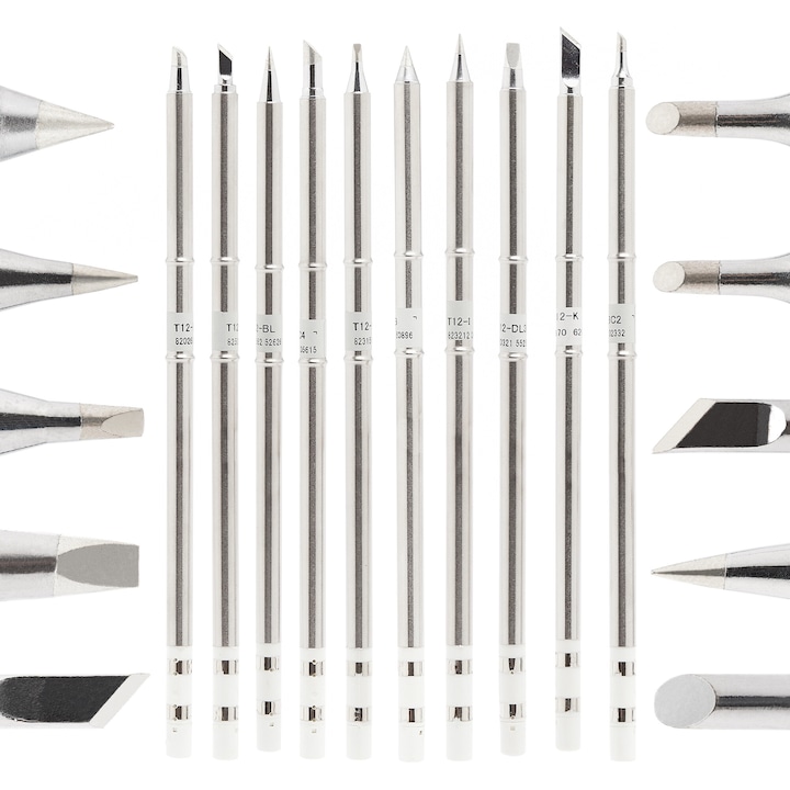 Set 10 varfuri de lipit T12 cu incalzitor integrat, TECHREBAL, compatibilitate multipla, 75W 24V