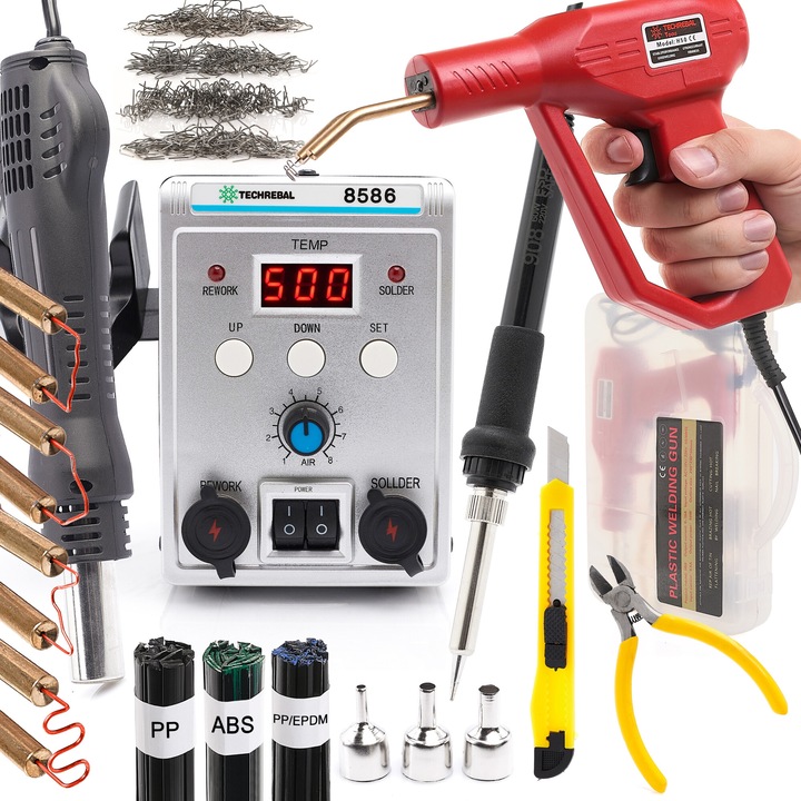 Set Statie de lipit 2in1, TECHREBAL, 10x13,2x15cm, multicolor