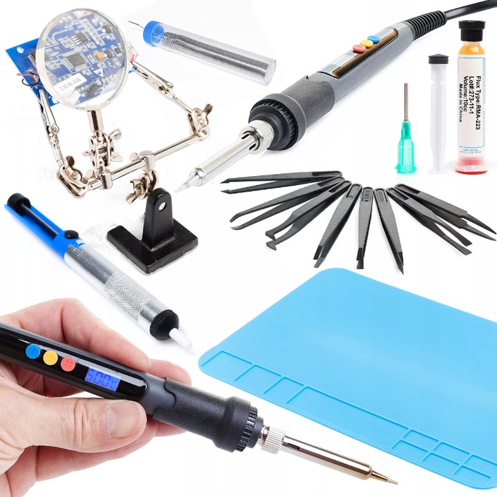 Set complet statie de lipit, Techrebal NightIron 60W, 300x200mm