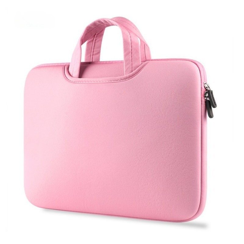 Husa laptop compatibila 15"/15.6", Ejiajia, neopren, rezistenta la apa si socuri, roz, 40x30.5x2cm