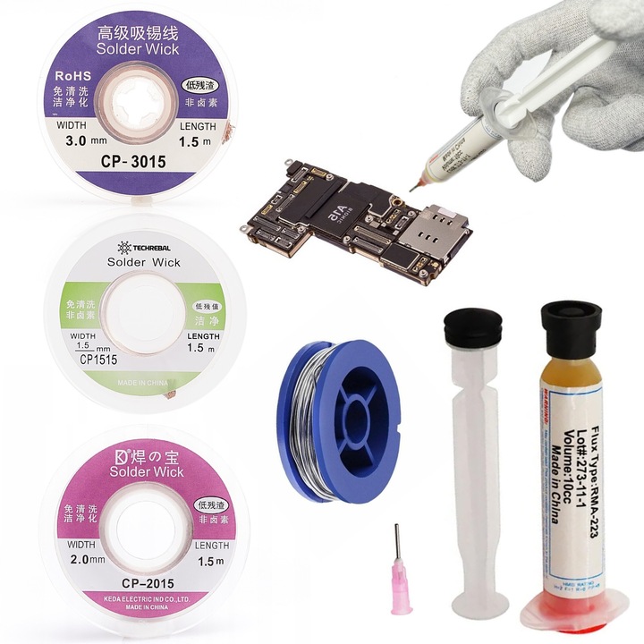 3 db TECHREBAL forrasztófonat készlet, 1,5 mm, 2 mm, 3 mm, 1,5 m
