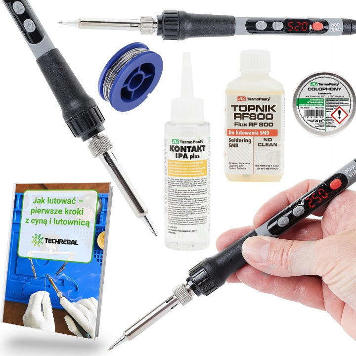 Пълен комплект за запояване, TECHREBAL, ShadowSolder, 90W, LCD дисплей, многоцветен, 23.5x2cm