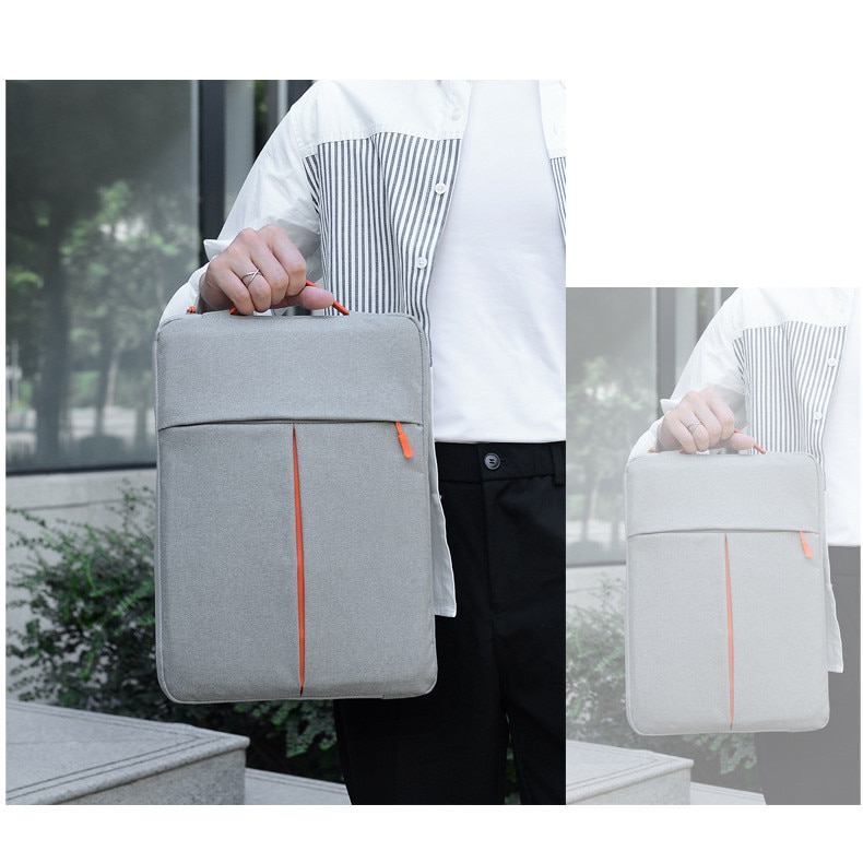 Geanta laptop, Ejiajia, 34x24x3cm, impermeabila, rezistenta la zgarieturi, gri