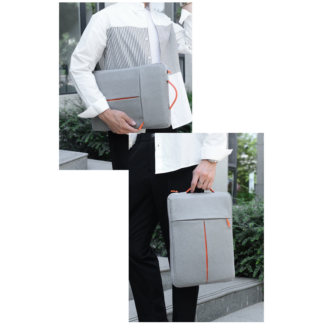 Geanta laptop, Ejiajia, 34x24x3cm, impermeabila, rezistenta la zgarieturi, gri