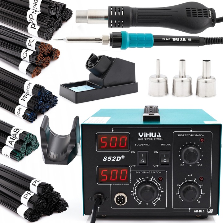 Станция за запояване, TECHREBAL Yihua 852D+, 740W, 100-480C, многоцветна