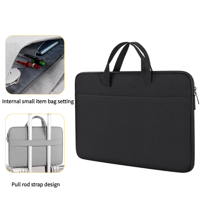 Geanta laptop, 13.3"/14", poliester, impermeabil, negru, 35.5x27x3cm