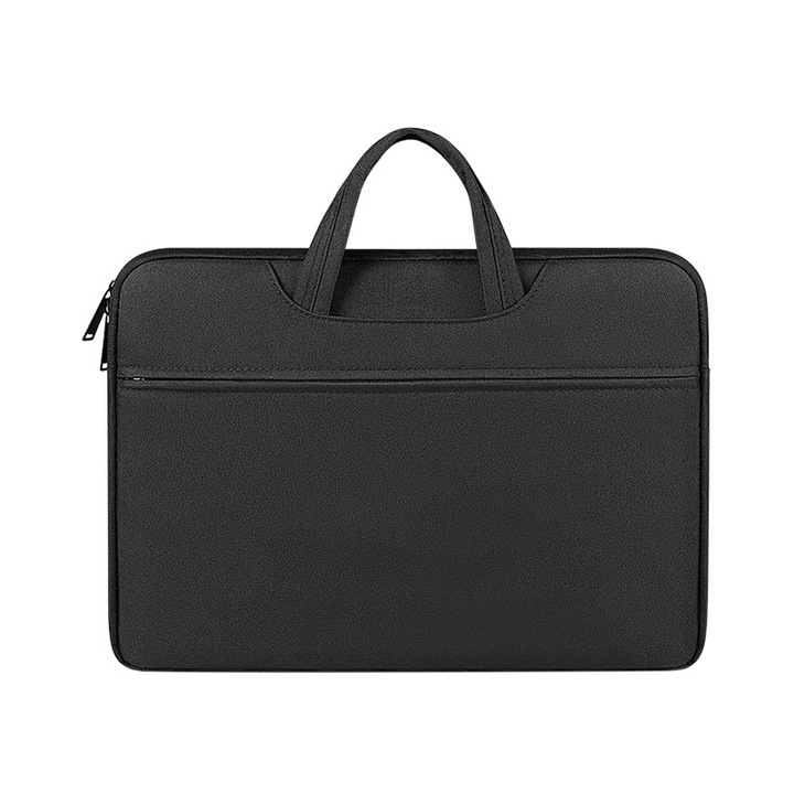 Geanta laptop, 13.3"/14", poliester, impermeabil, negru, 35.5x27x3cm