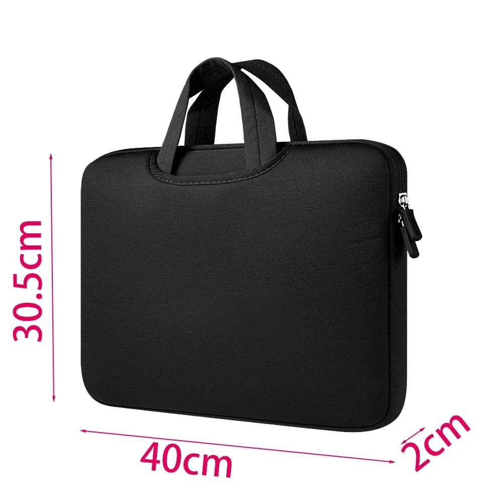 Husa laptop, 15.6", neopren, impermeabil, rezistent la zgarieturi, neagra, 40x30.5x2cm
