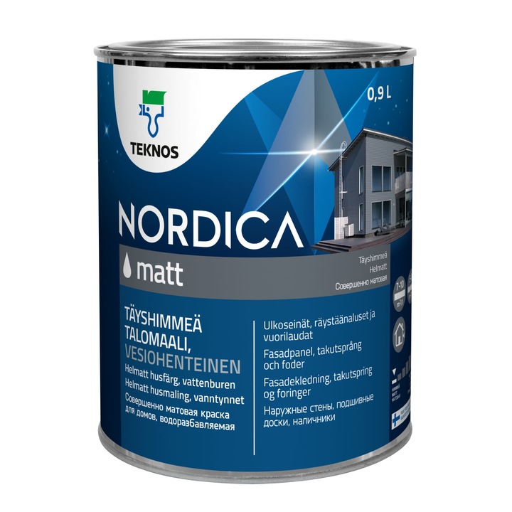 Vopsea pentru lemn exterior Nordica Matt 0.9 L transparent