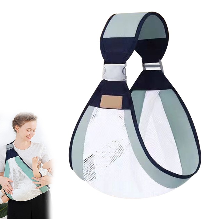 Marsupiu multifunctional, prindere in cruce in fata, respirabil, Verde