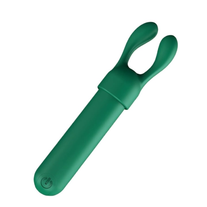 Mini vibrátor 3 fejjel, 9 rezgési frekvenciával, APP vezérléssel, 8 cm, zöld
