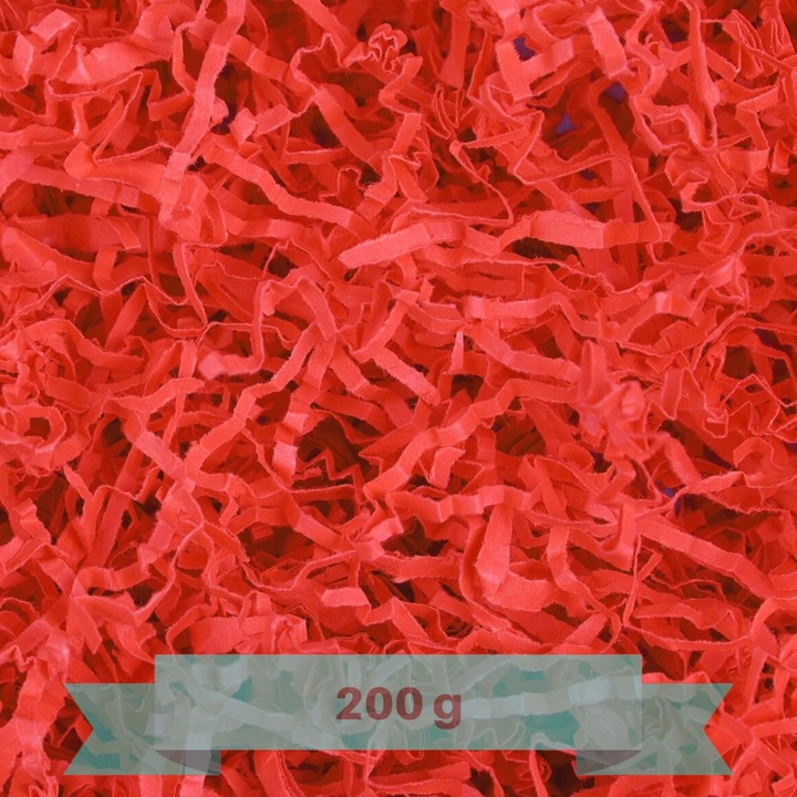 Hartie Kraft maruntita rosu, 200 g, Creative Deco, pentru umplerea cosurilor de cadouri Craciun Lana lemn