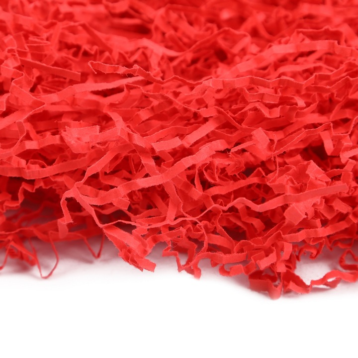 Hartie de impachetat, rosie, Creative Deco 1kg, Hartie servetel de schimb cu paie pentru cosuri, Material de ambalare