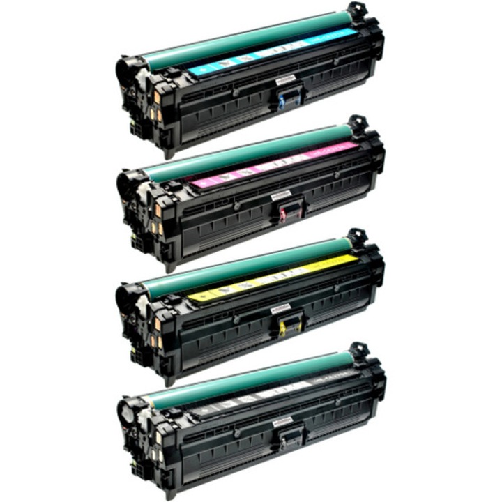 4 db CE270A tonerkészlet fekete, kék, piros, sárga, 58000 oldal kompatibilis HP Color LaserJet Enterprise CP 5500 sorozat / Enterprise CP 5520 sorozat / Enterprise CP 5525 DN / Enterprise CP 5525 N / Enterprise CP 5525 XH, M750AXN, M750AX