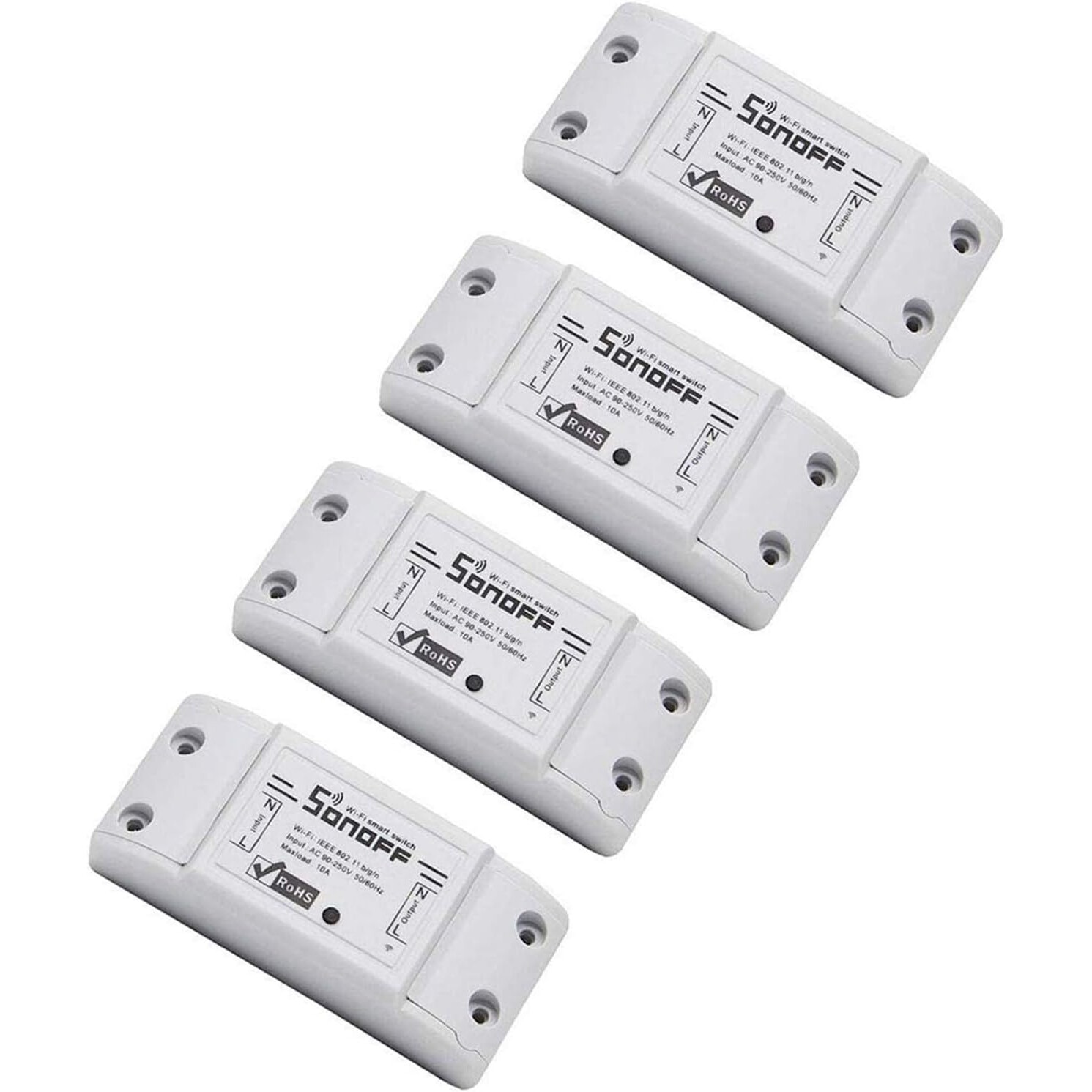 Kit 4 Switch-uri Smart Sonoff Basic R2 Wifi, Alb, 10A/2200W - eMAG.ro