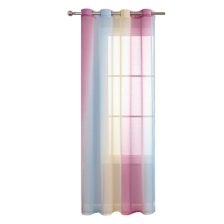 Късо перде, Полиестер, 100x130см, Многоцветно