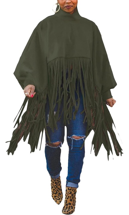 Poncho dama Cozevdnt, Poliester, Verde, XL INTL