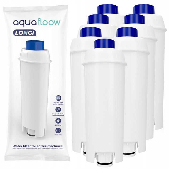Filtru de apa pentru aparatul de cafea Delonghi Eletta, AquaFloow Longi, Set 7 filtre