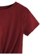 Tricou crop top de vara pentru femei, Cozevdnt, Poliester, Rosu, L INTL