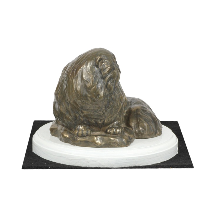 Figurina Pisica persana, Art-Dog, bronz rece/rasina, detalii realiste, baza alba, 30x15cm
